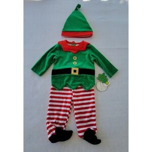 Koala‎ Kids Infant Christmas Elf Outfit 3 Piece Size 6/9  Months Cotton Blend